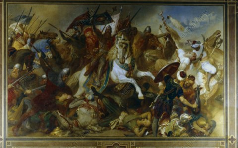 “Barbarossa’s victory at Iconium” by Hermann Wislicenus. The battle took place in 1190.